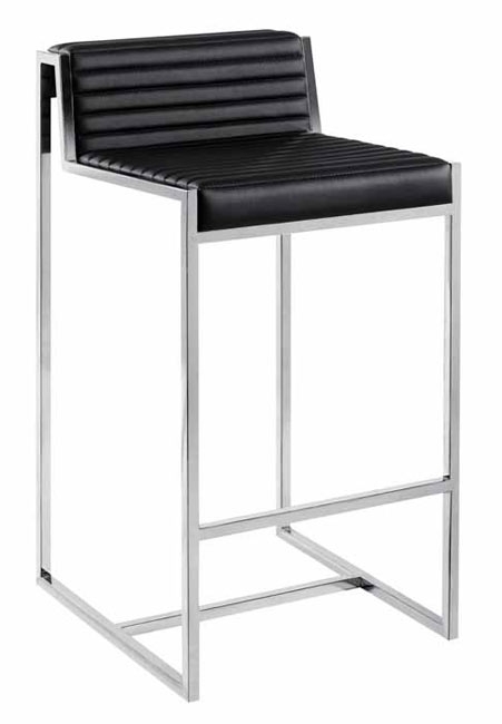 Emile Counter Stool, Black Leather