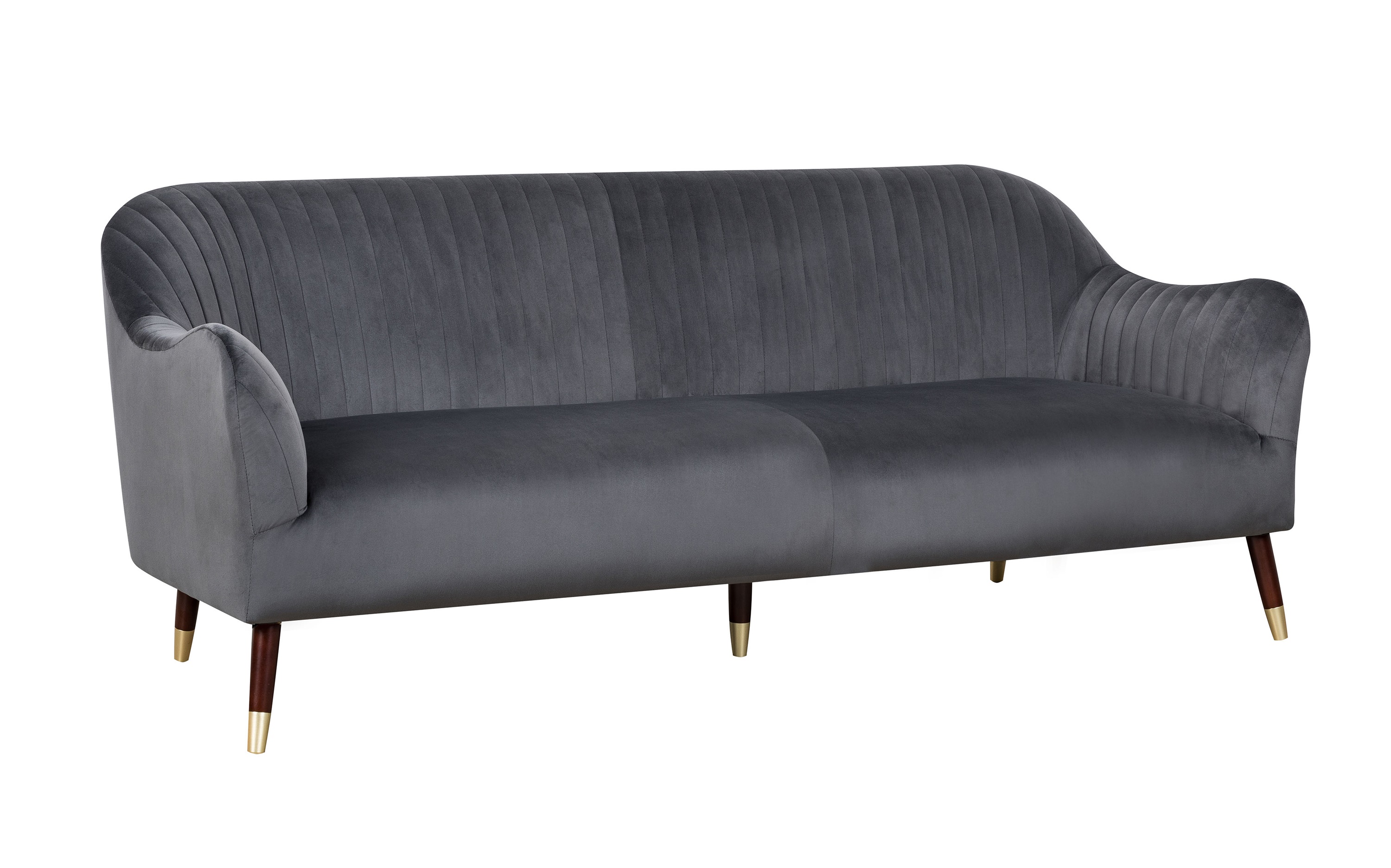 Natalia Grey Velvet Sofa