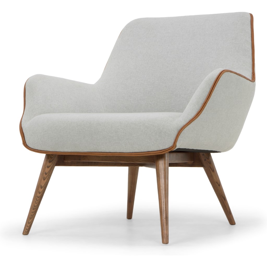 GRETCHEN SINGLE SEAT SOFA IN STONE GREY FABRIC SEAT