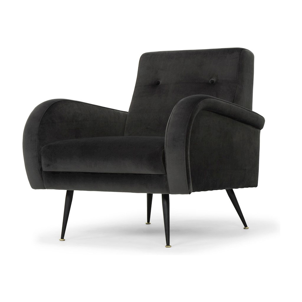 HUGO OCCASIONAL CHAIR IN SHADOW GREY FABRIC SEAT