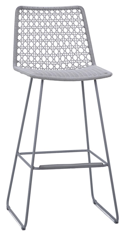 KORINA BAR STOOL in CREME WEAVE AND POWDER COAT METAL COLOR