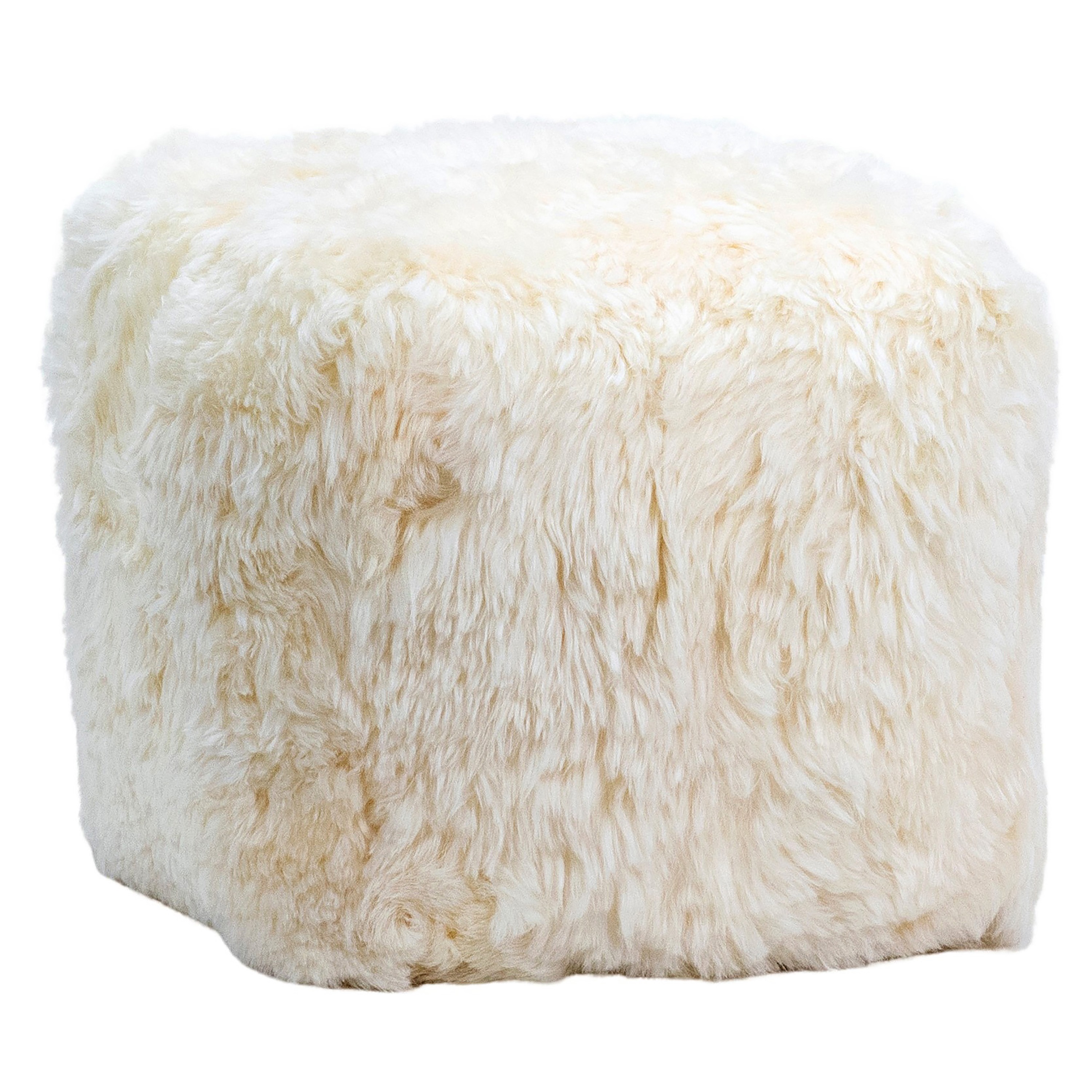 SHORN POUF WHITE in WHITE COLOR