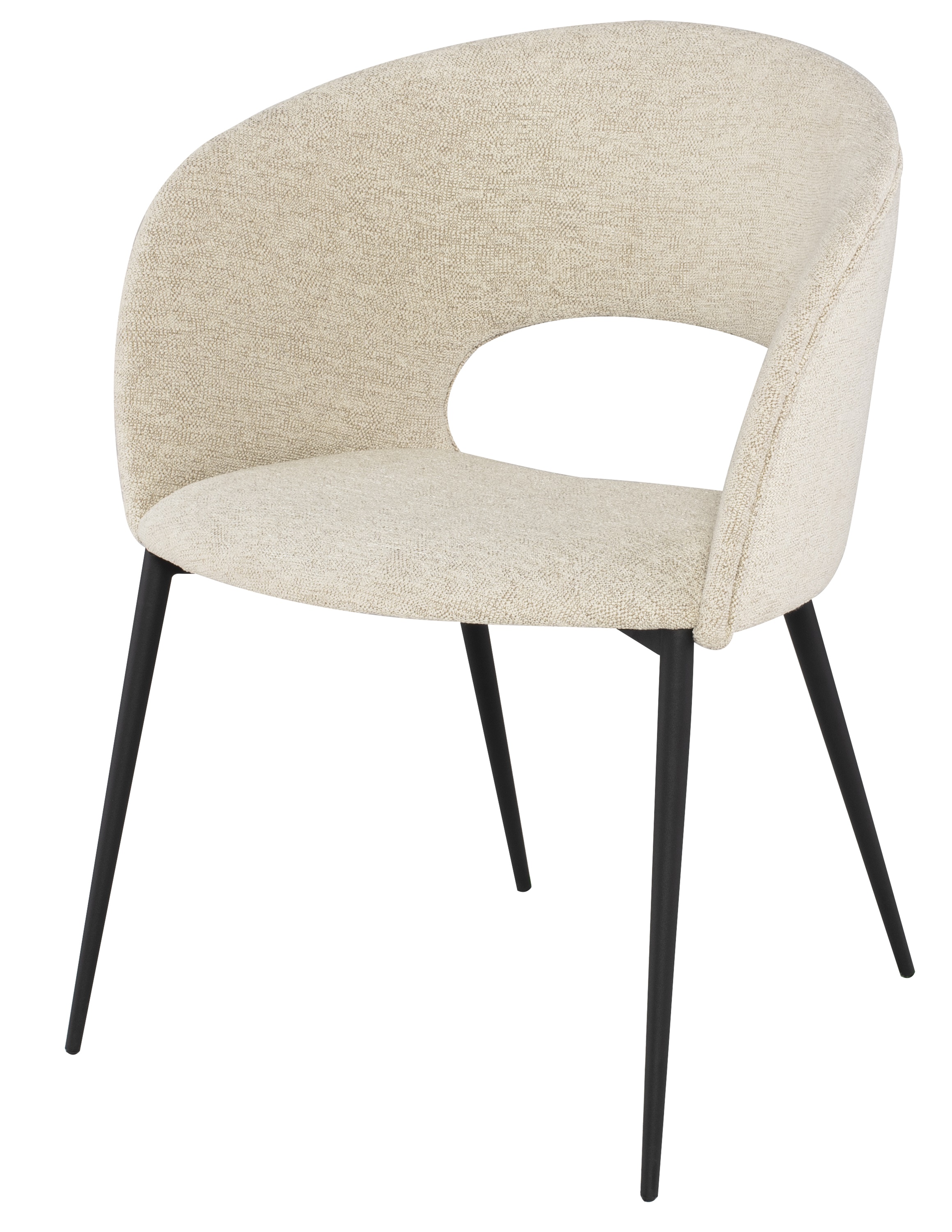 ALOTTI DINING CHAIR in SHELL FABRIC with BLACK LEGS
