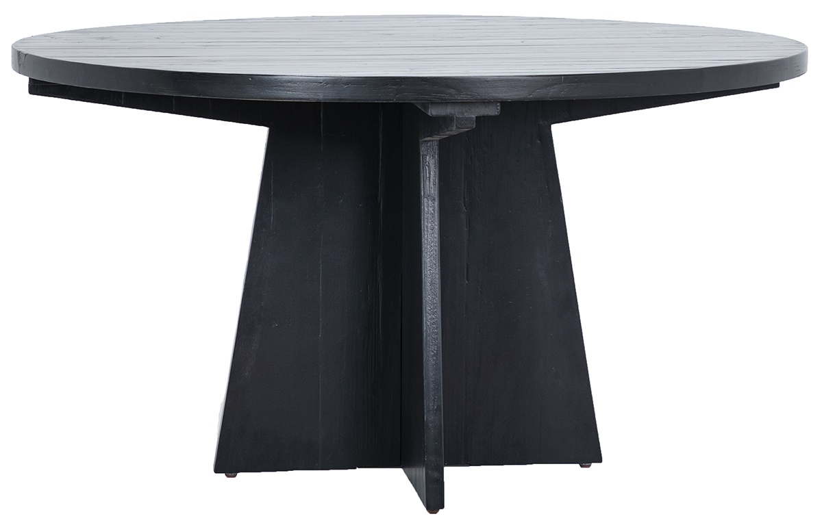 HANNA ROUND DINING TABLE in MATT BRUSHED BLACK SEALED