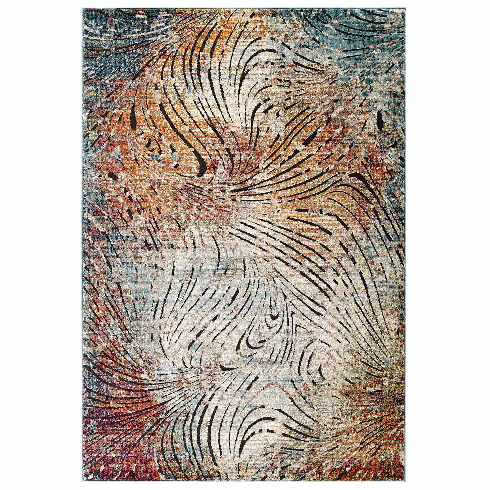 Preston Ember Contemporary Modern Vintage Mosaic 8X10 Area Rug In Multicolored