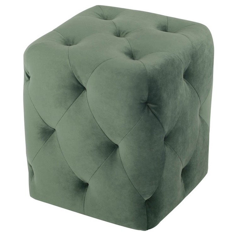 Tufty Ottoman Sofa In Moss Fabric And Black Plastic