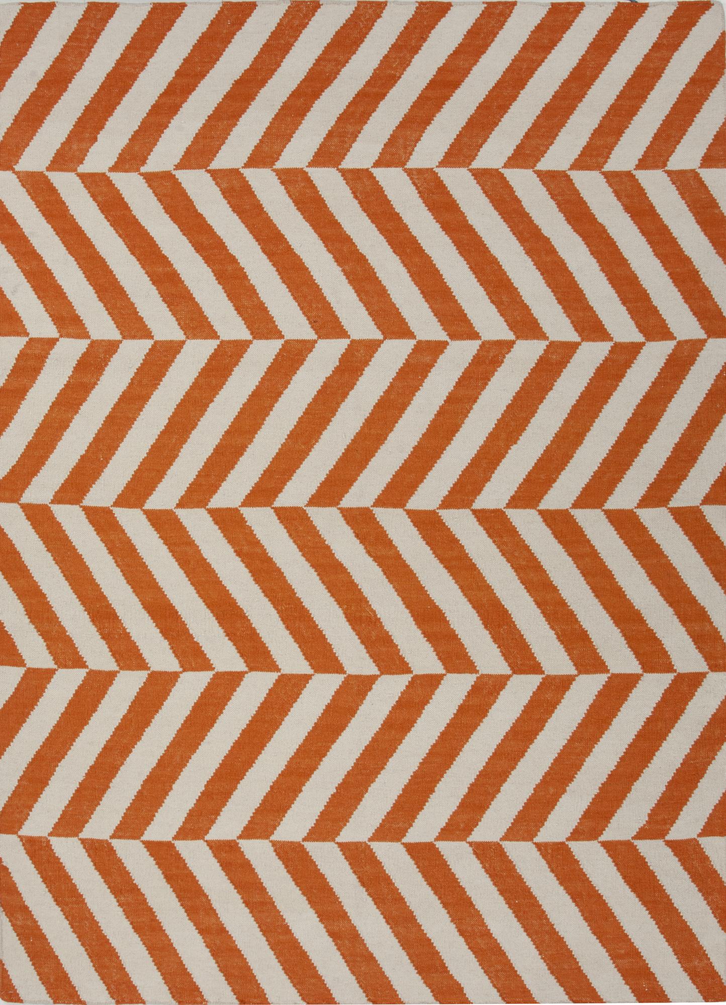 Maroc Salma 5x8 Rectangle Rug in Orange Ochre & Lily White